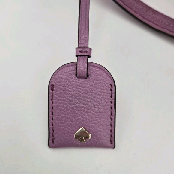 Kate Spade Large Leather Tote Handbag Pink Mauve Gold Hardware Bag Tag Violet - Picture 11 of 13